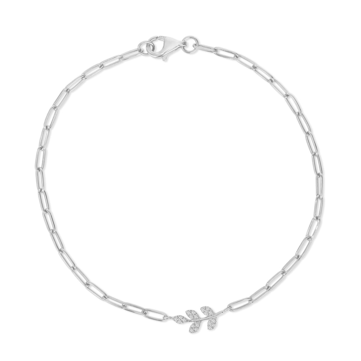14K Diamond Leaf Bracelet
