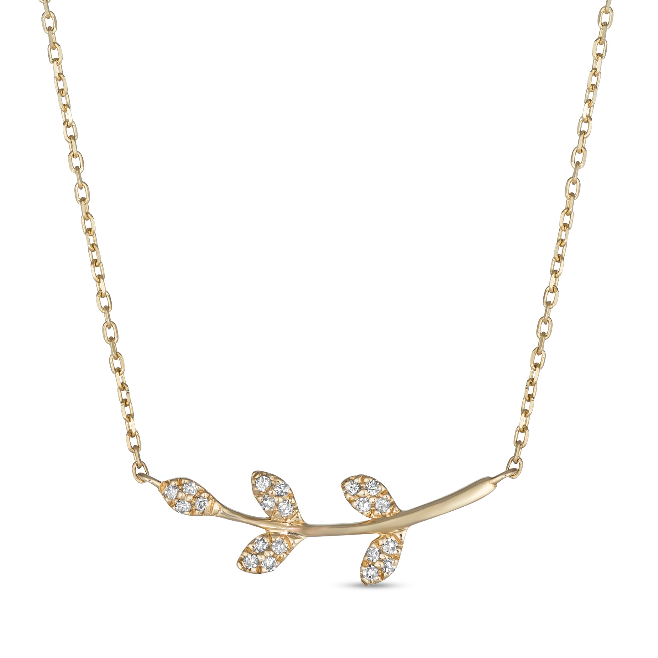 White gold hot sale leaf necklace