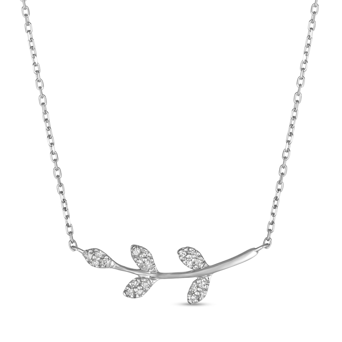14K Diamond Leaf Necklace