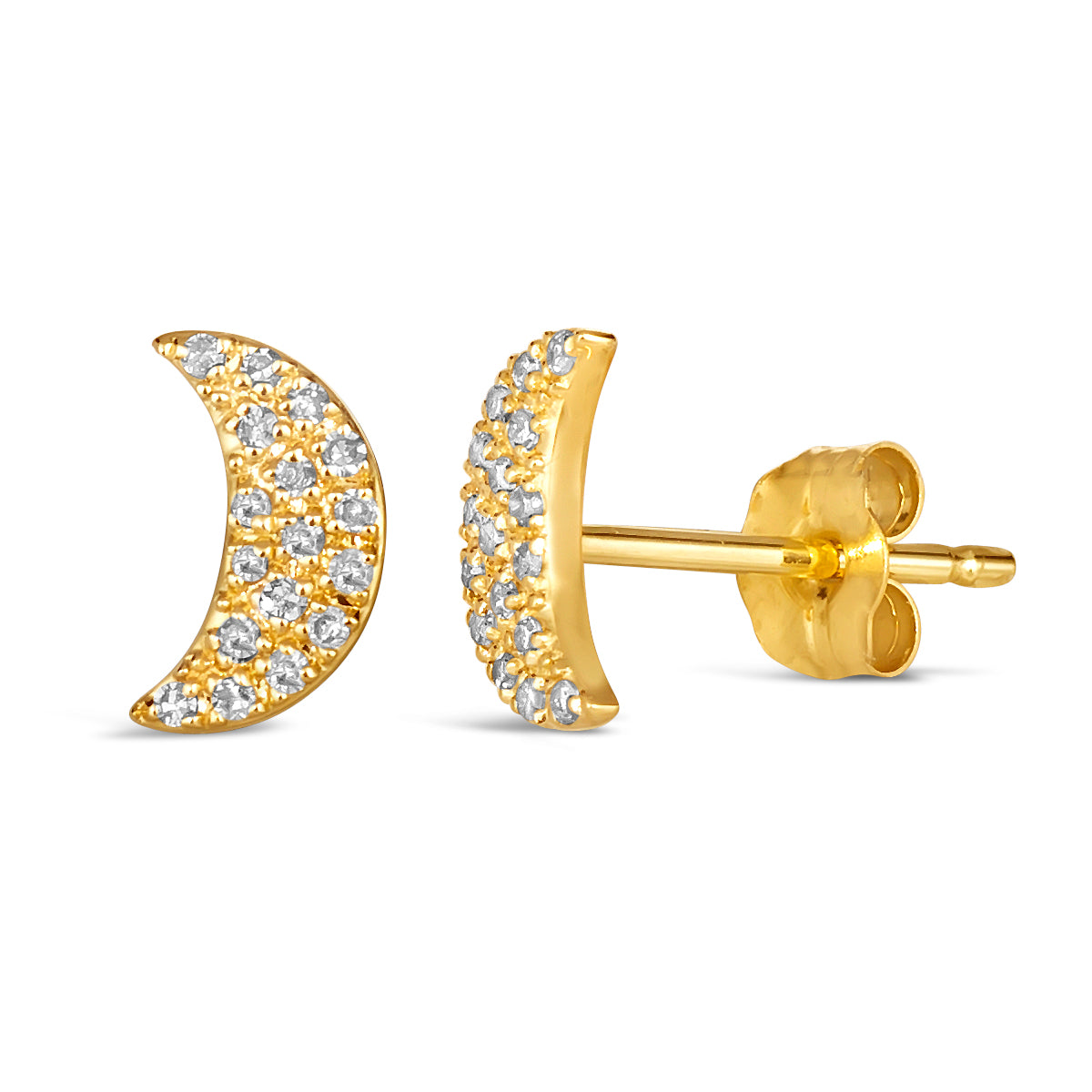 Gold sales moon studs