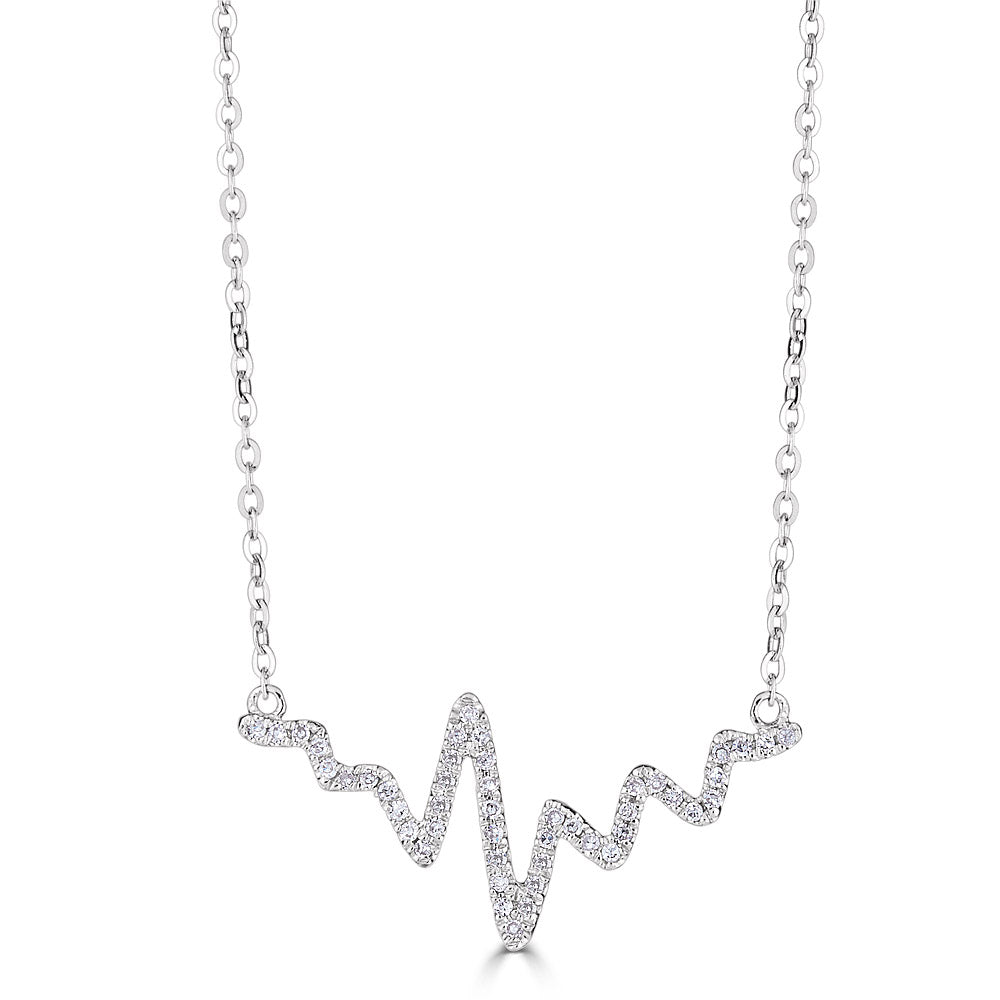 14K Gold Heartbeat Necklace