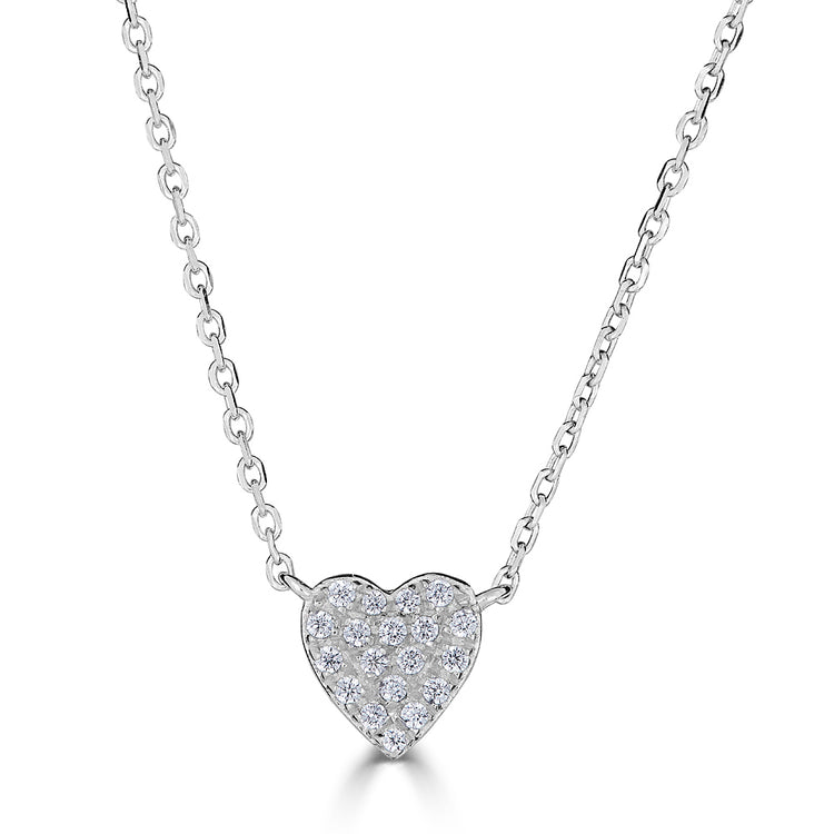 14K Gold Mini Diamond Heart Necklace