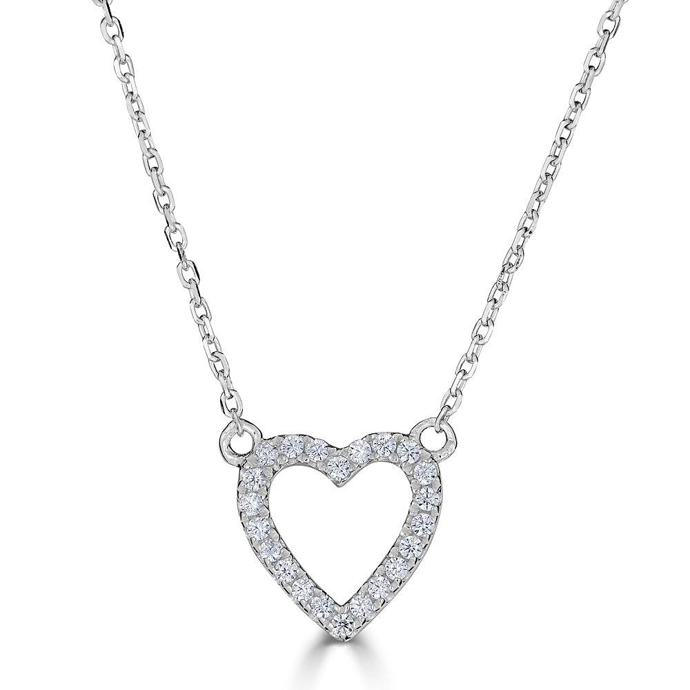 14K Gold Open Heart Necklace