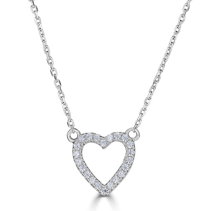 14K Gold Open Heart Necklace