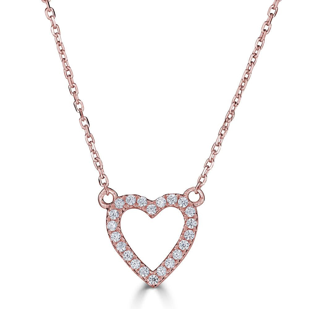 14K Gold Open Heart Necklace