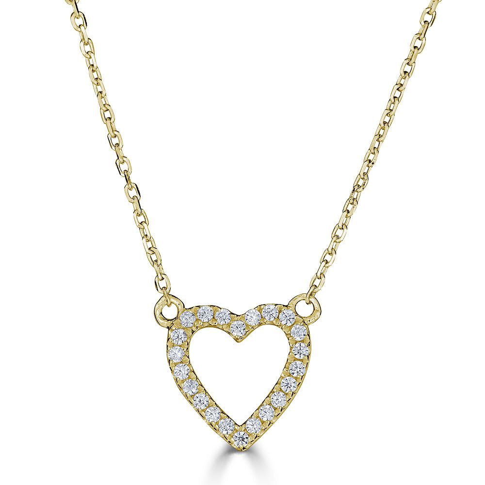 14K Gold Open Heart Necklace