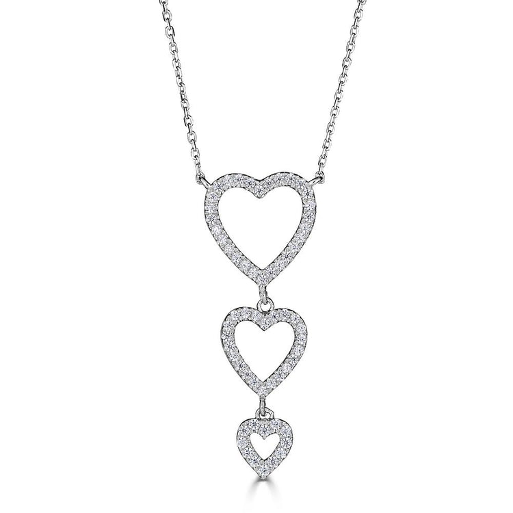 14K Gold 3 Heart Necklace