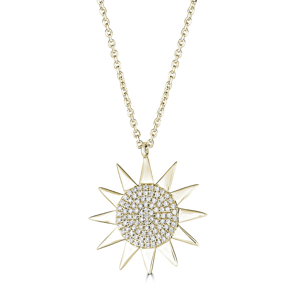 14K Gold Sun Necklace