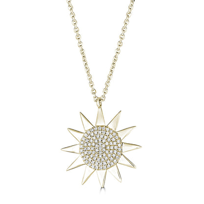 14K Gold Sun Necklace