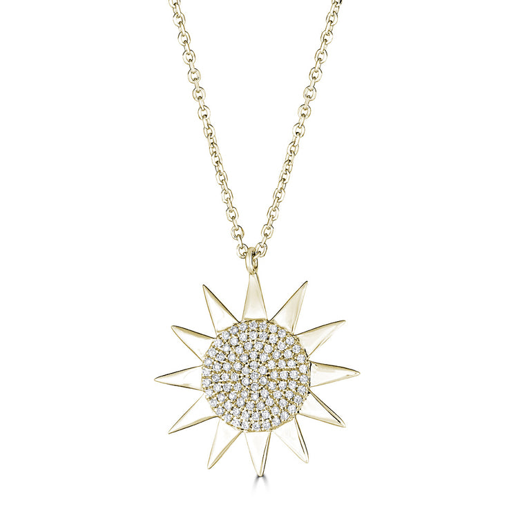 14K Gold Sun Necklace