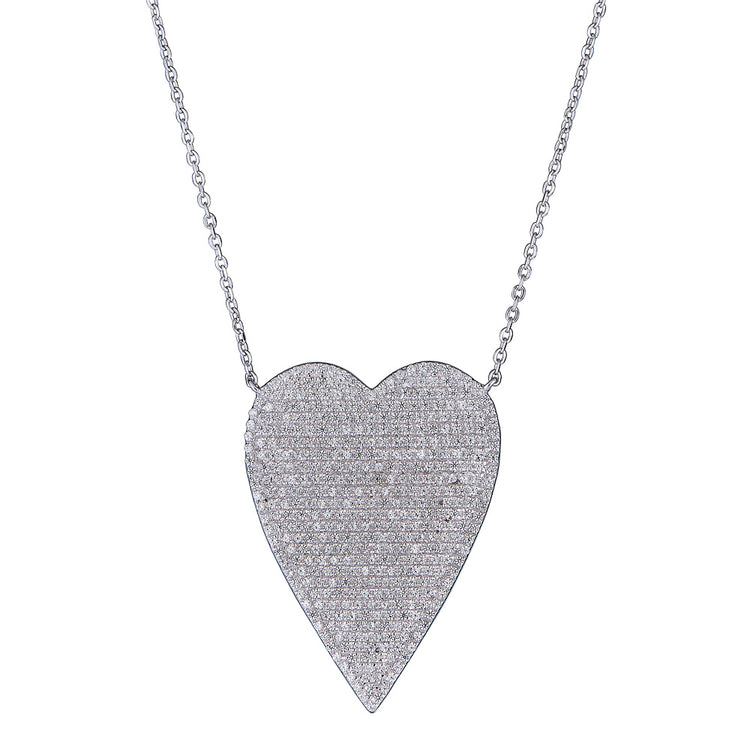 14K Gold Large Heart Necklace