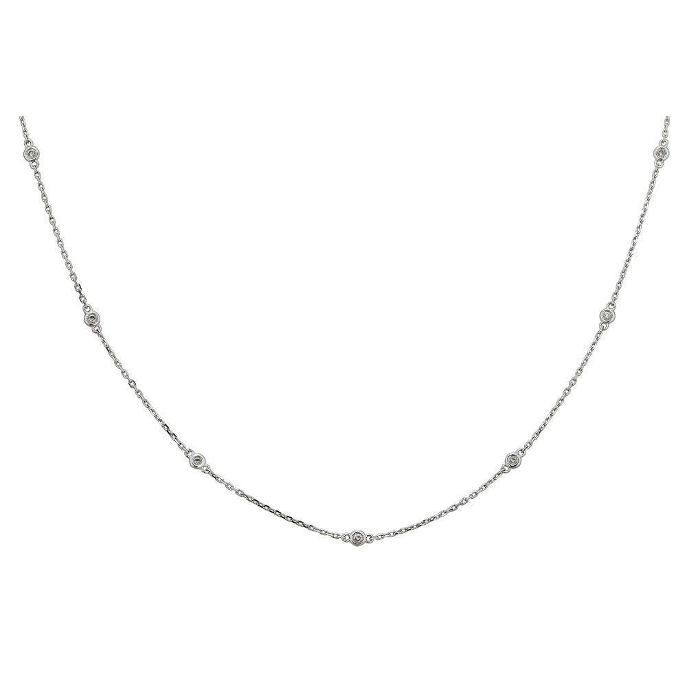 14K Bezel Station Necklace