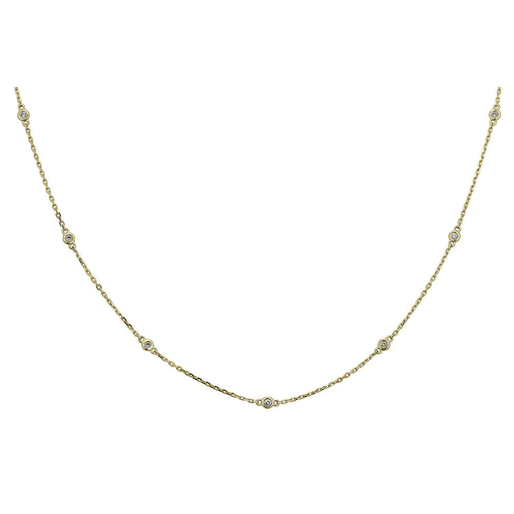 14K Bezel Station Necklace