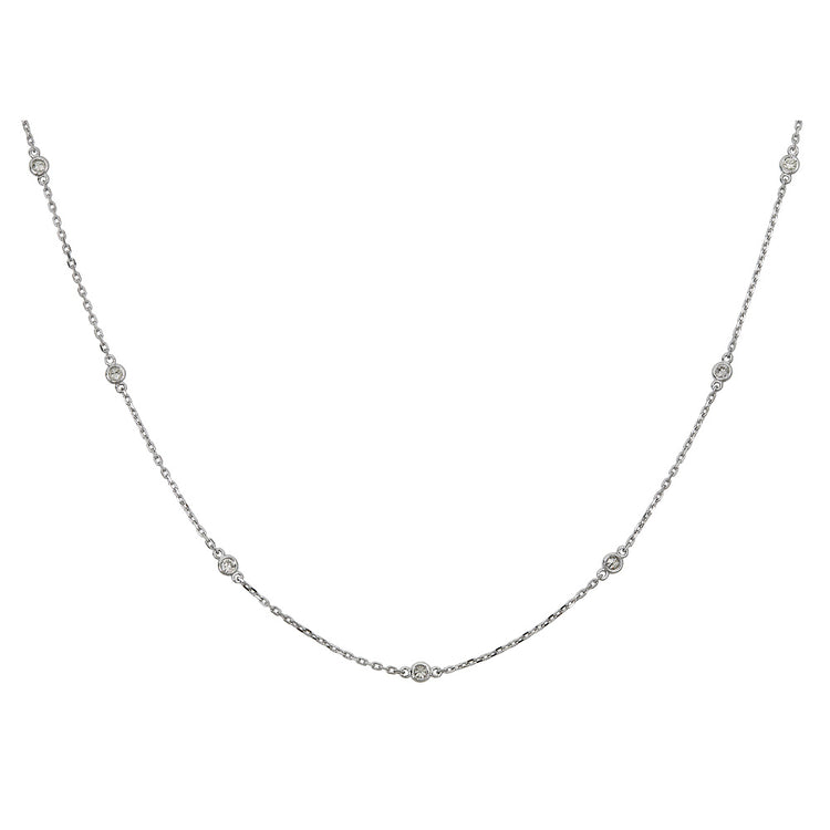14K Diamond Station Necklace