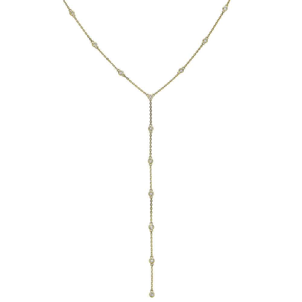 14K Bezel Cascade Necklace