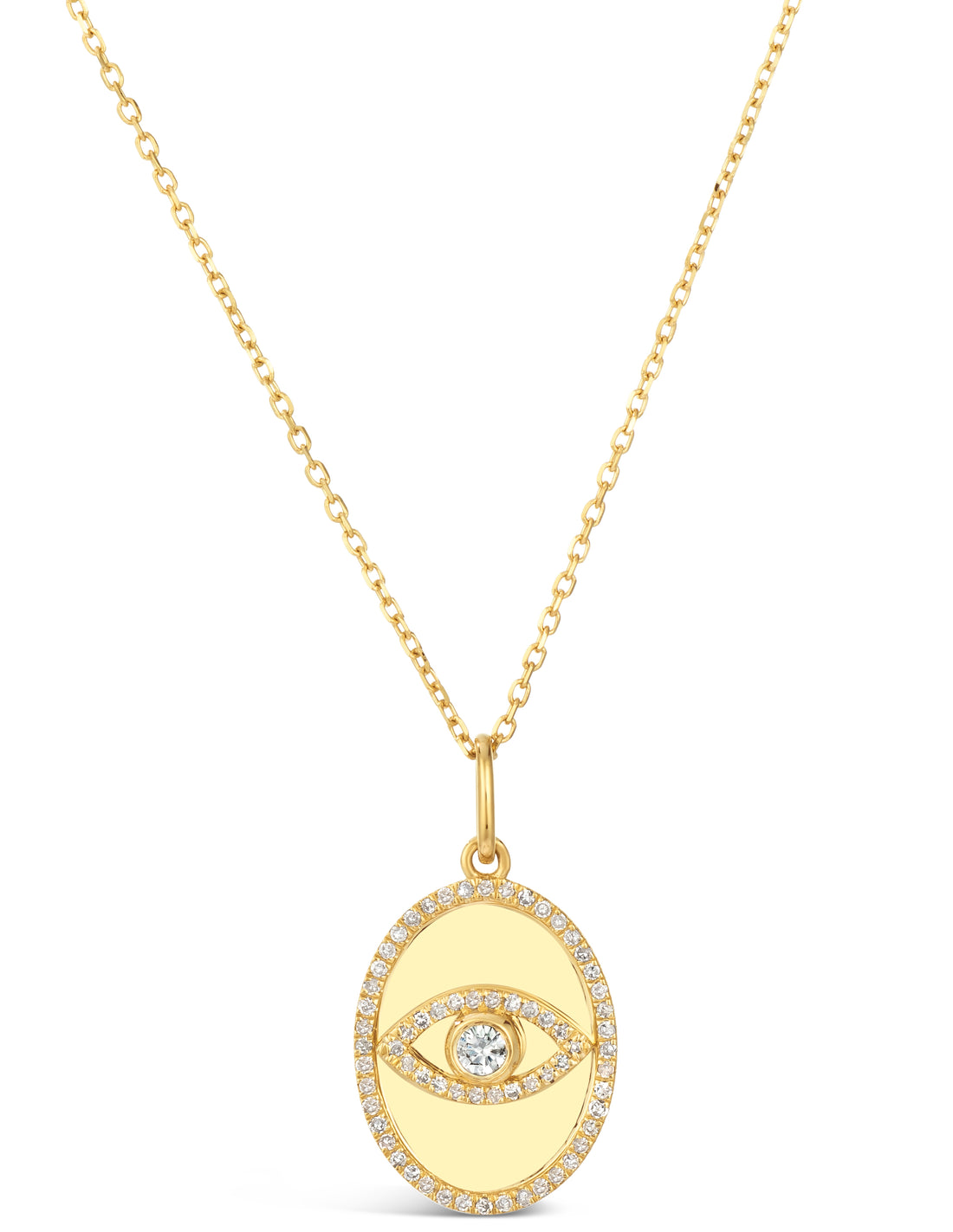 14K Evil Eye Diamond Necklace