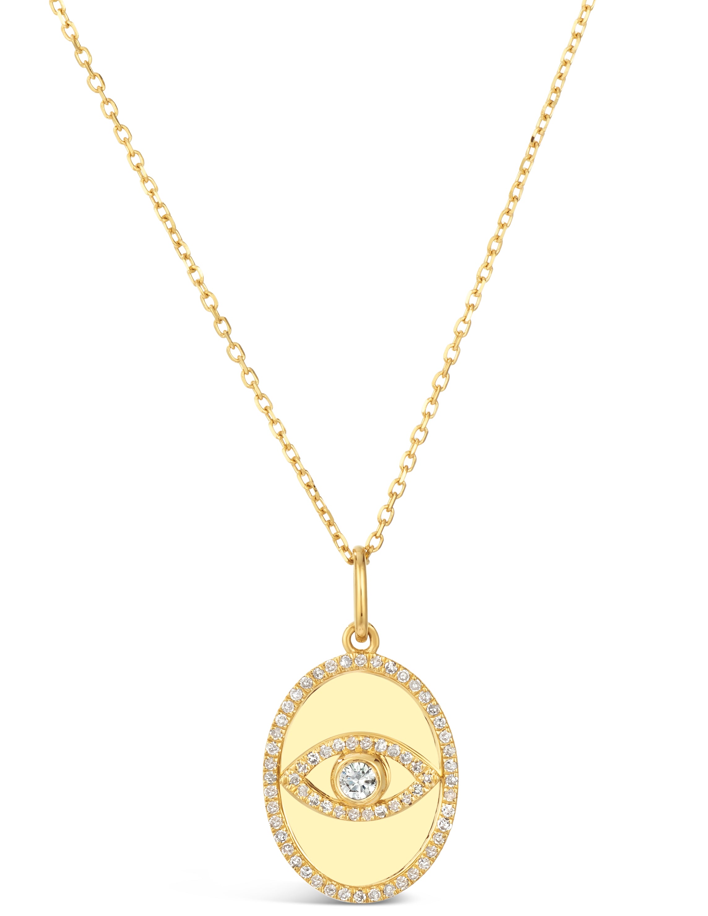 14K Evil Eye Diamond Necklace