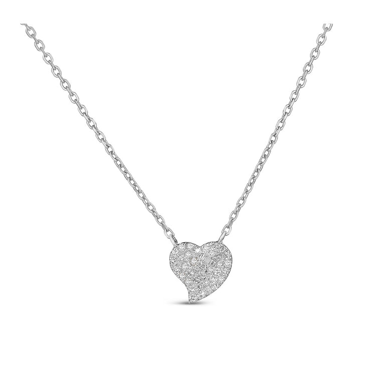 14K Gold Mini Curved Heart Necklace