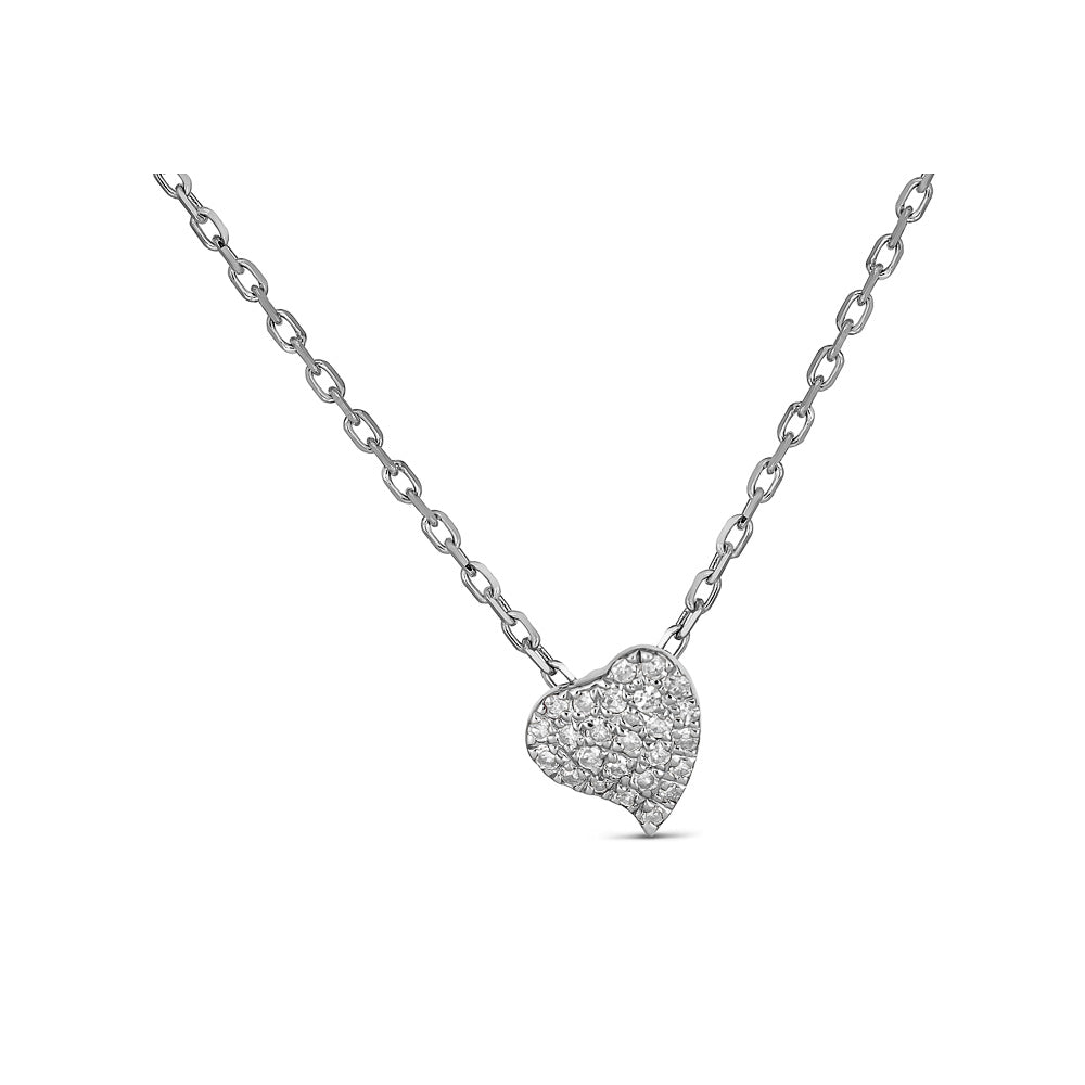 14K Gold Dainty Curved Heart Necklace