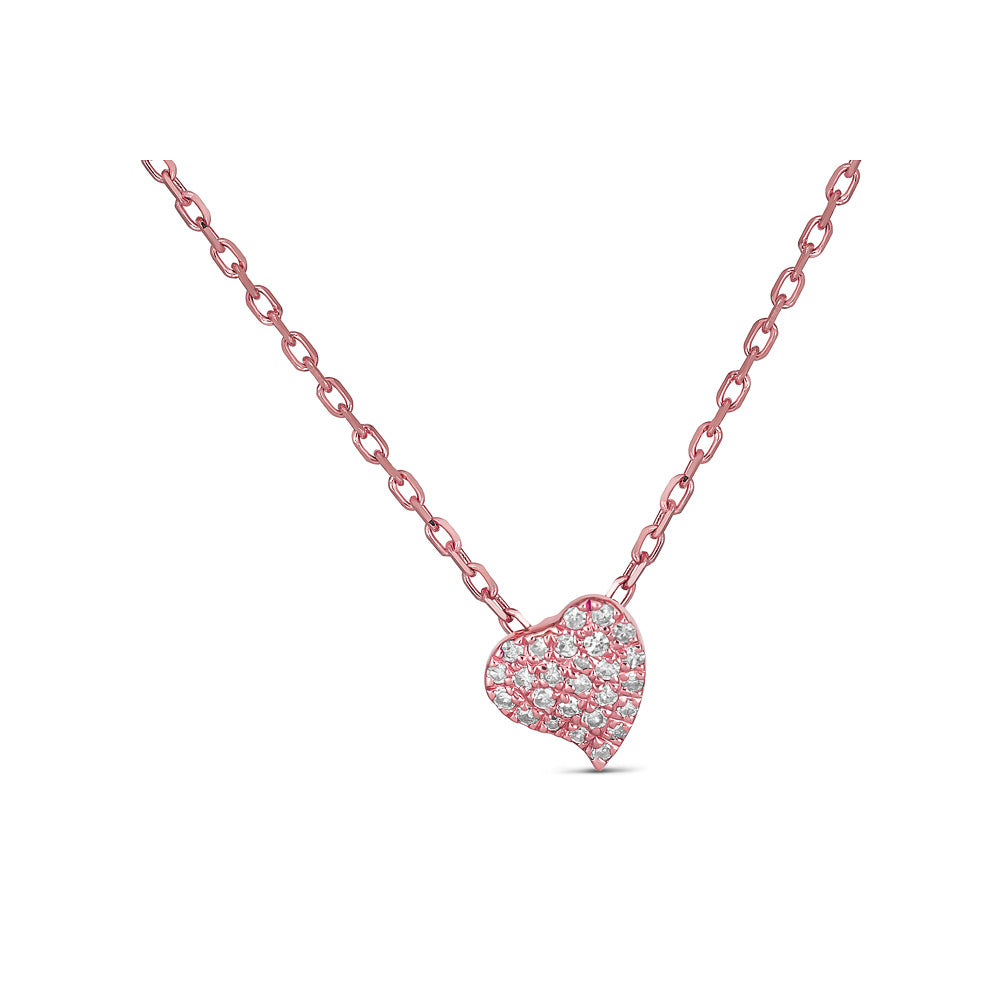 14K Gold Dainty Curved Heart Necklace