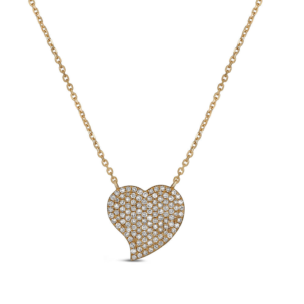 14K Gold Classic Curved Heart Necklace