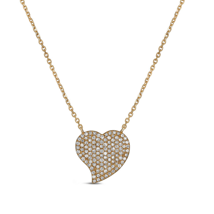 14K Gold Classic Curved Heart Necklace