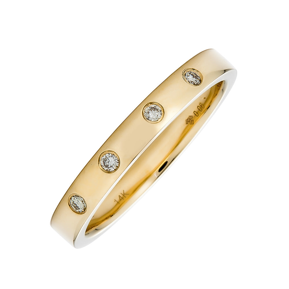 14K Diamond Station Ring