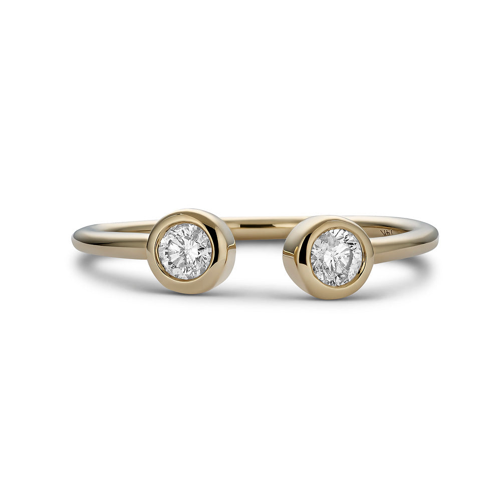 14K Bezel Duo Ring