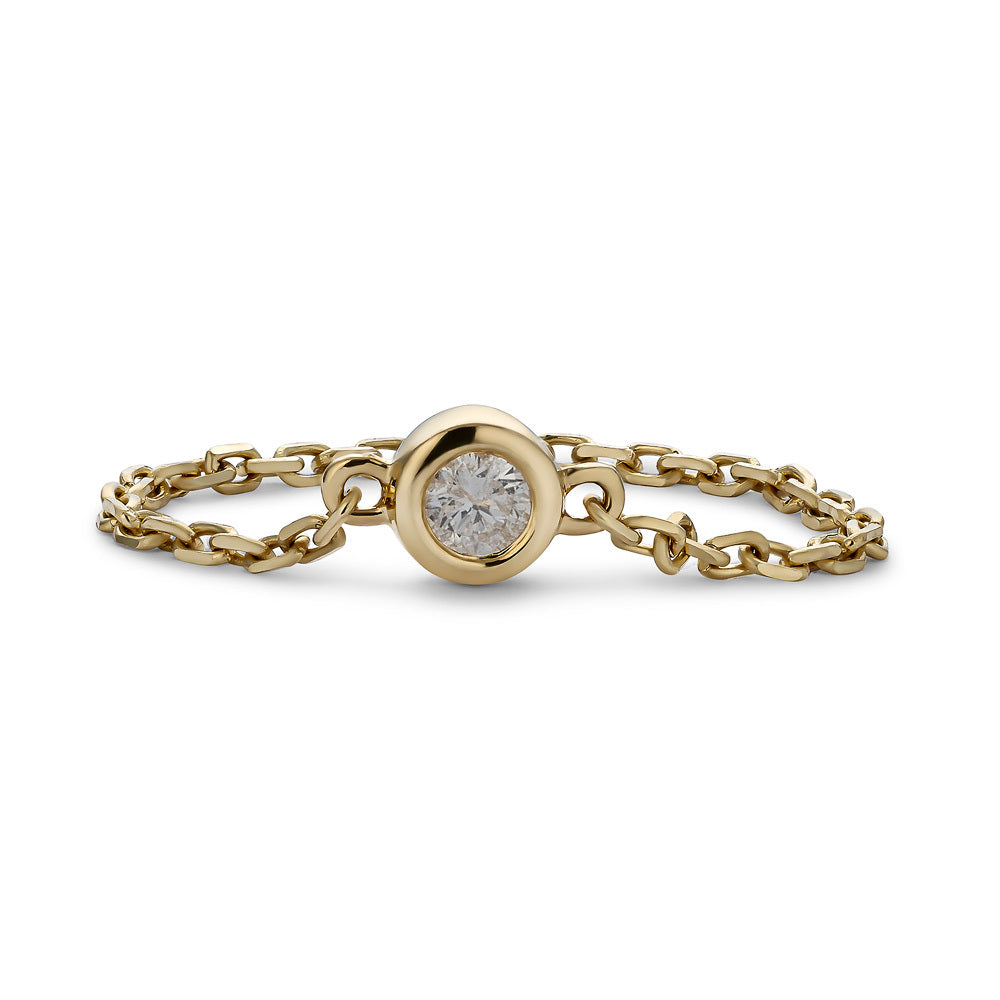 14K Bezel Chain Ring