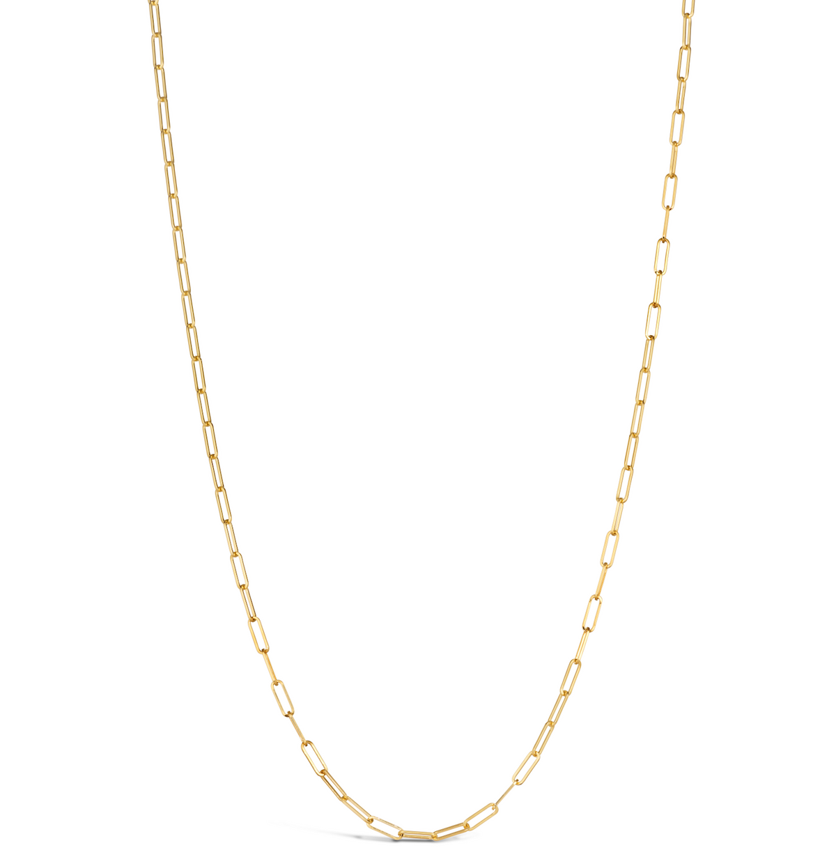 14K Gold Paper Clip Necklace