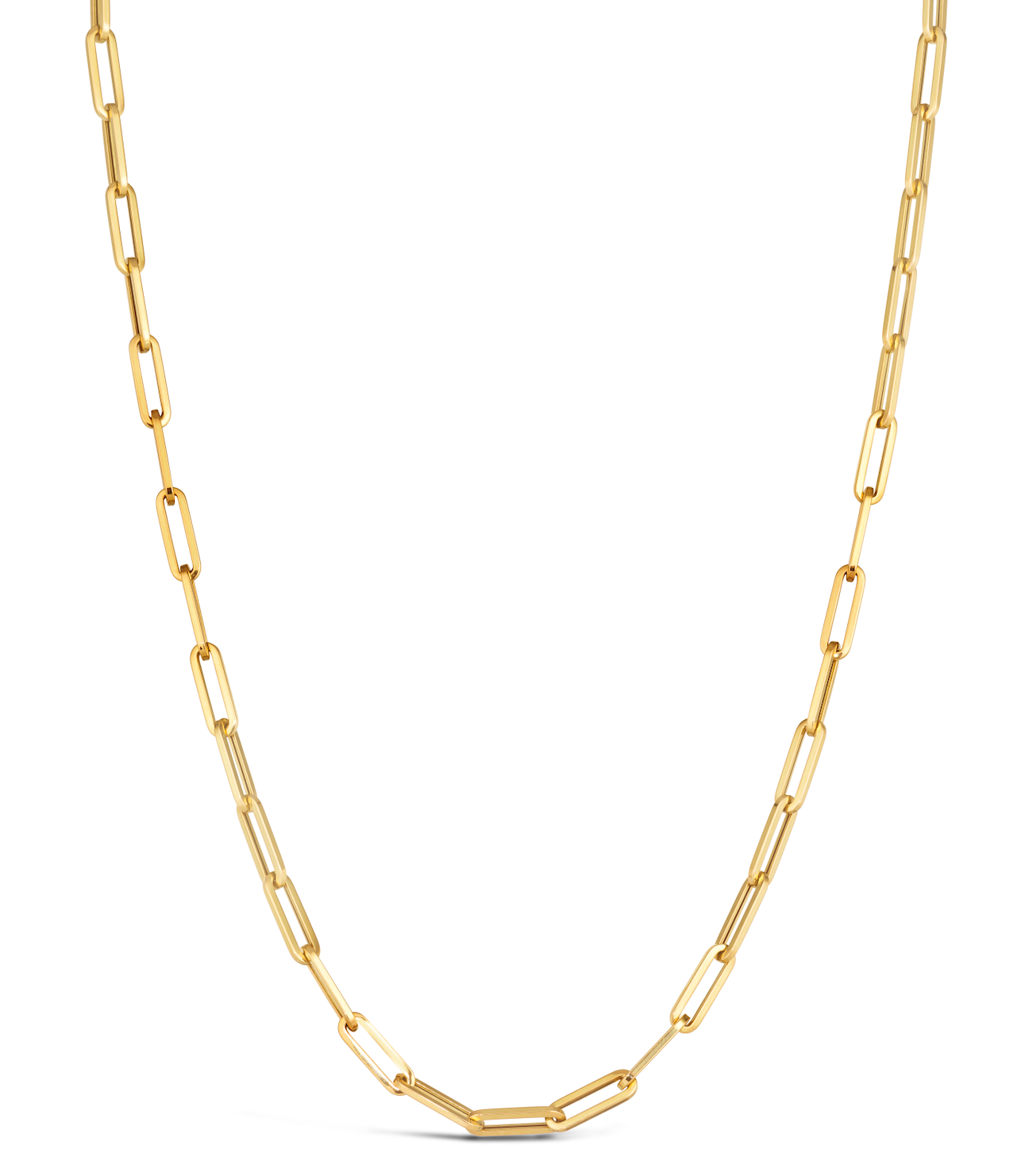 14K Yellow Gold Chunky Paper Clip Necklace