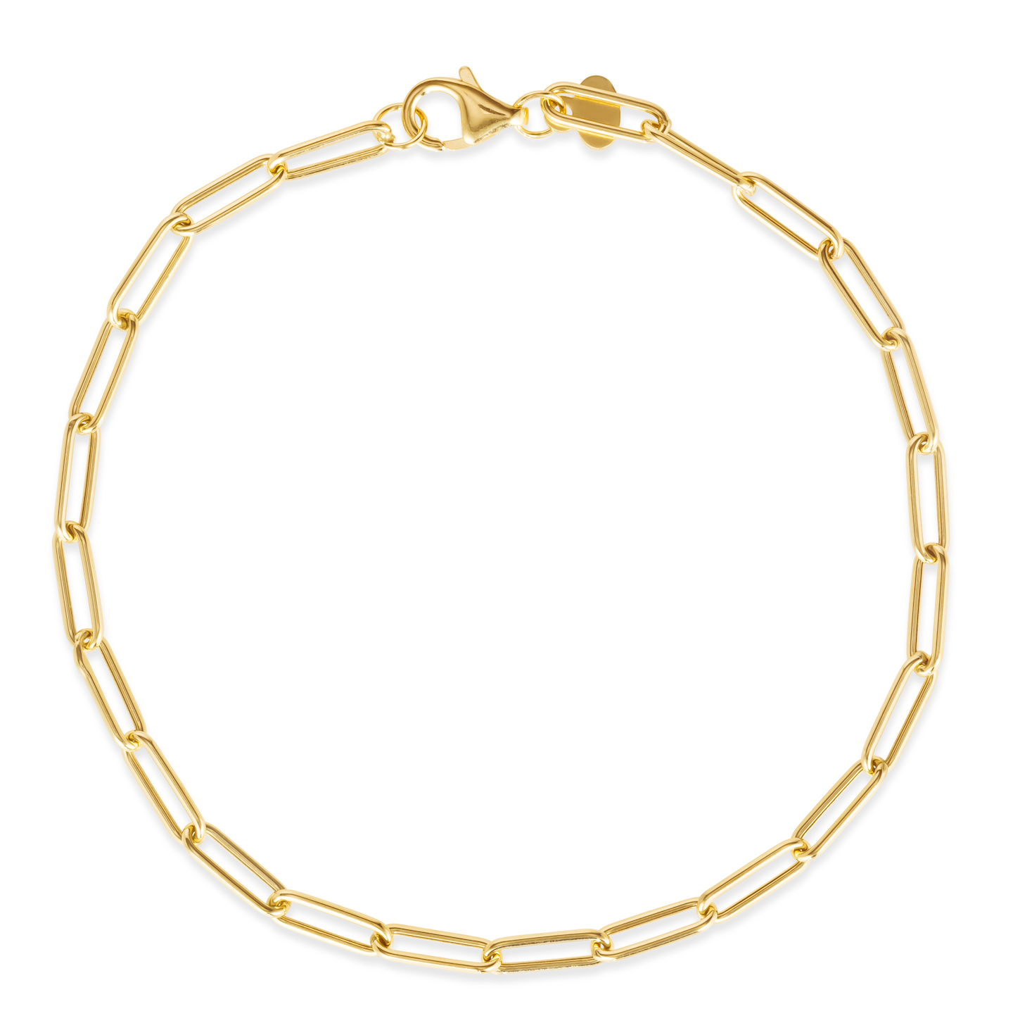 14K Gold Chunky Paper Clip Bracelet