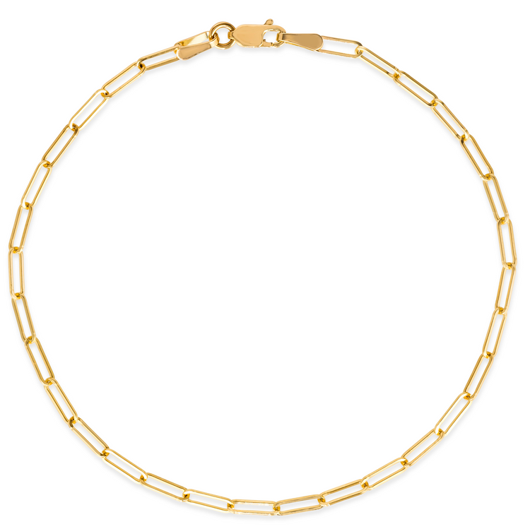 14K Gold Paper Clip Bracelet
