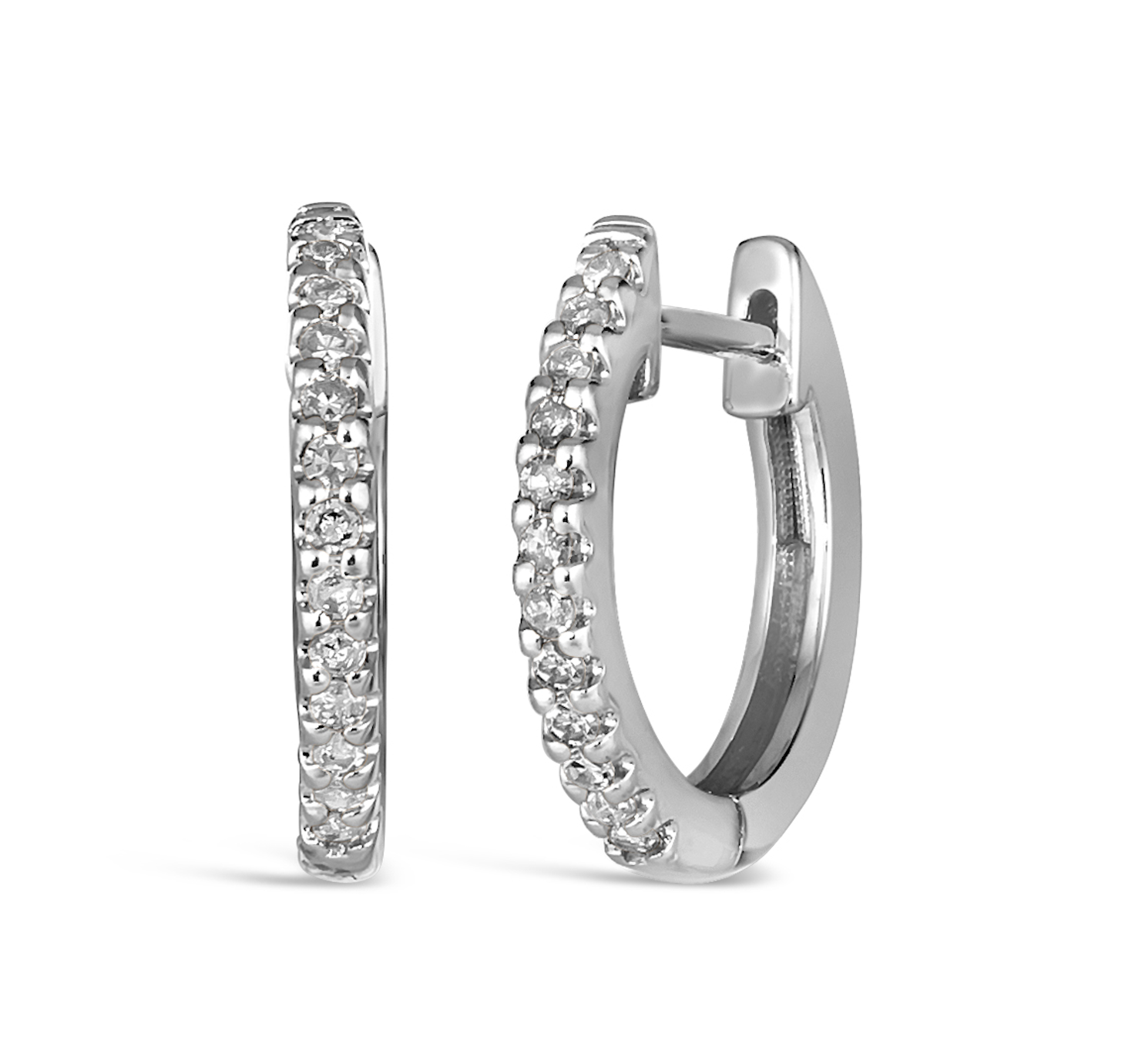 14K Classic Diamond Huggie Earrings