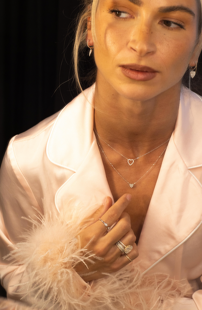 14K Gold Open Heart Necklace