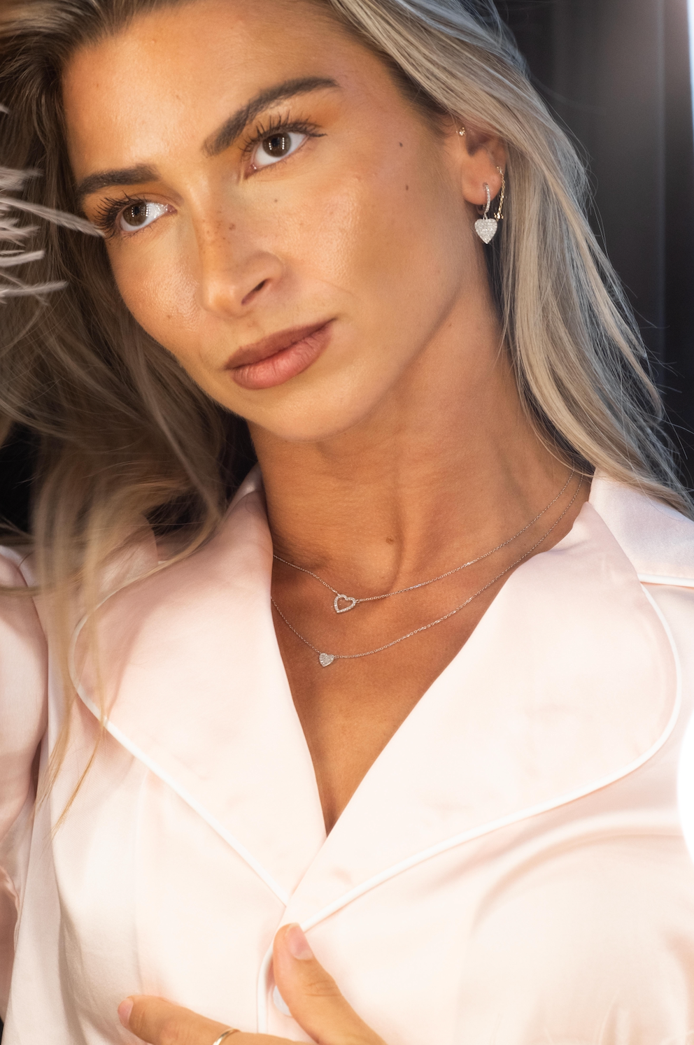 14K Gold Open Heart Necklace