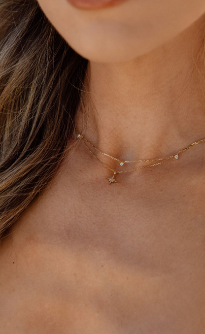 14K Gold North Star Necklace