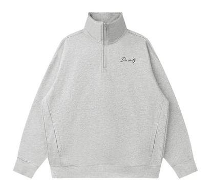 Dainty Quarter-Zip Drop Shoulder Sweatshirt