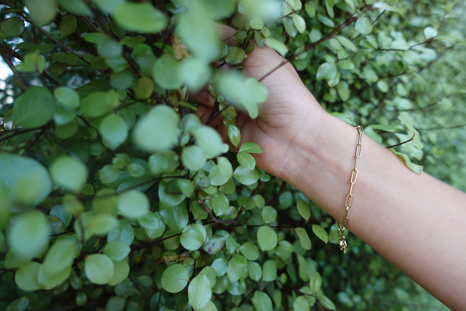 14K Gold Chunky Paper Clip Bracelet