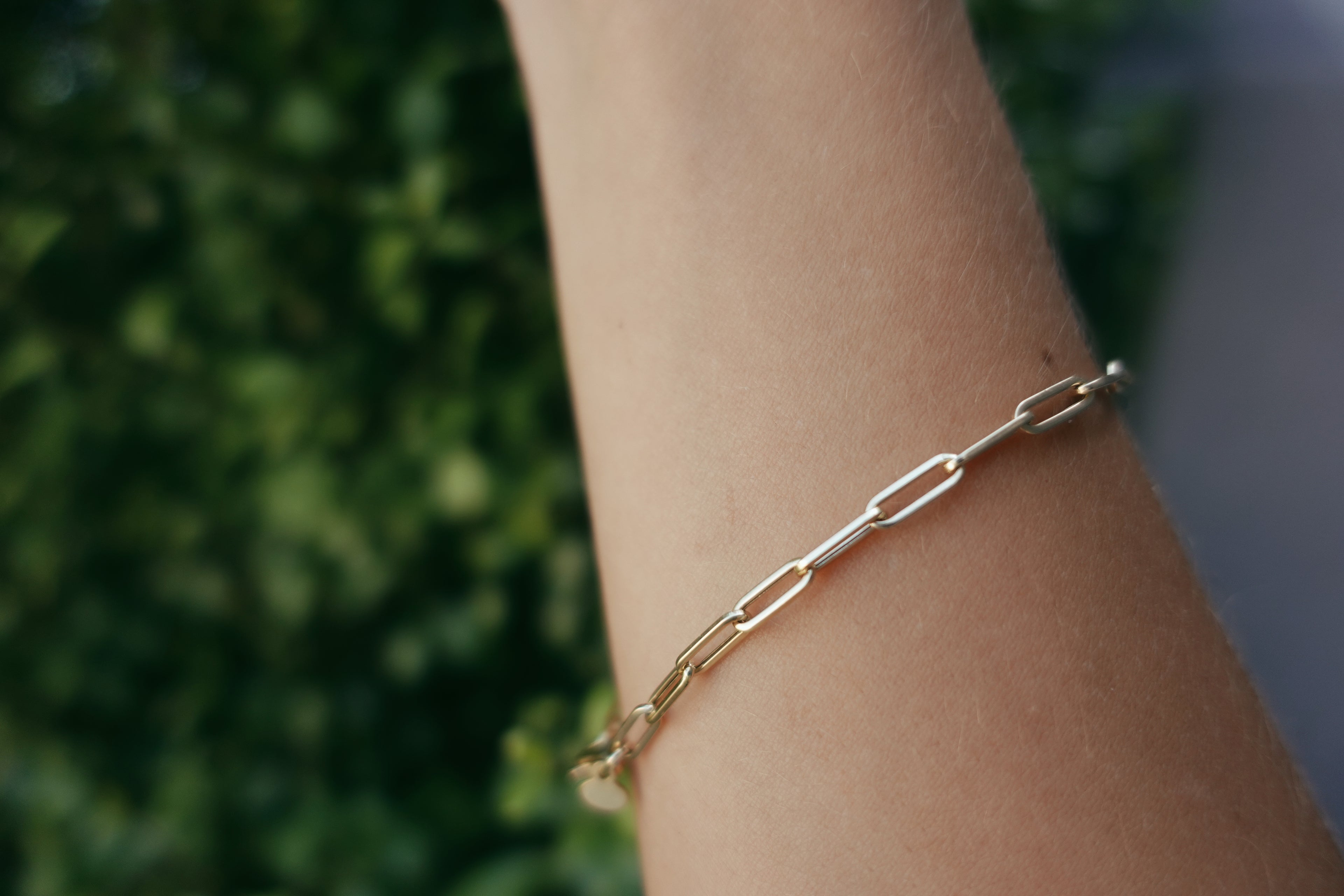 14K Gold Chunky Paper Clip Bracelet