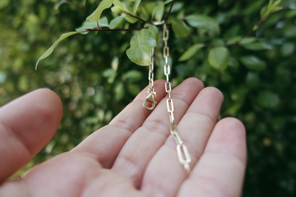 14K Gold Paper Clip Bracelet