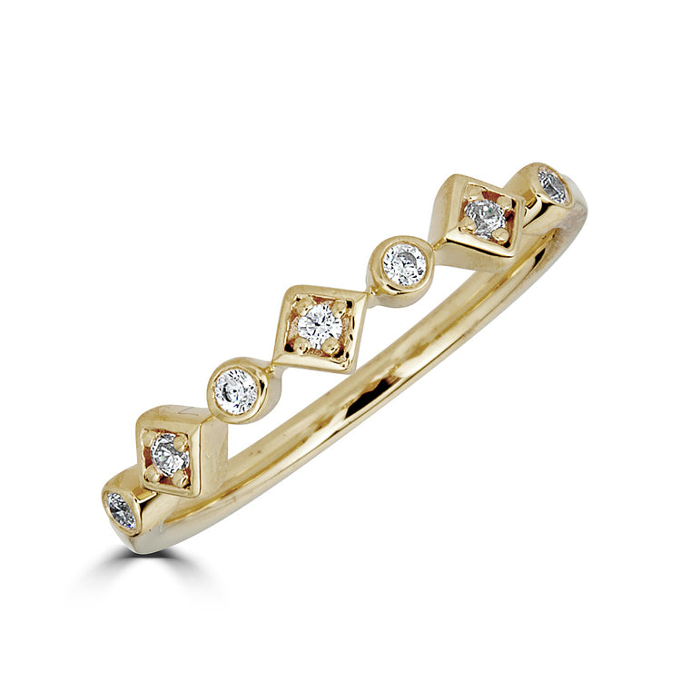 14K Princess Cut Stackable Band