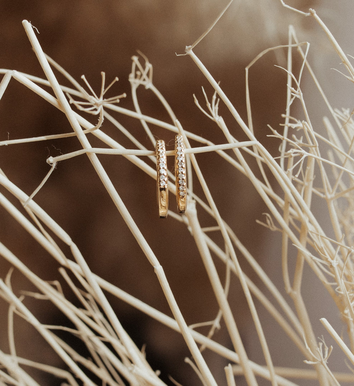 14K Classic Diamond Huggie Earrings