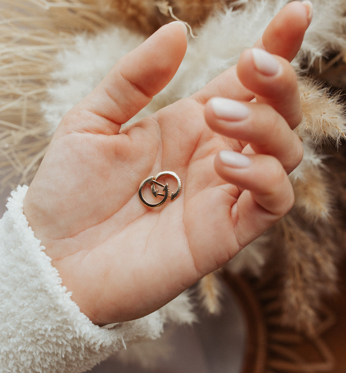 14K Classic Diamond Huggie Earrings